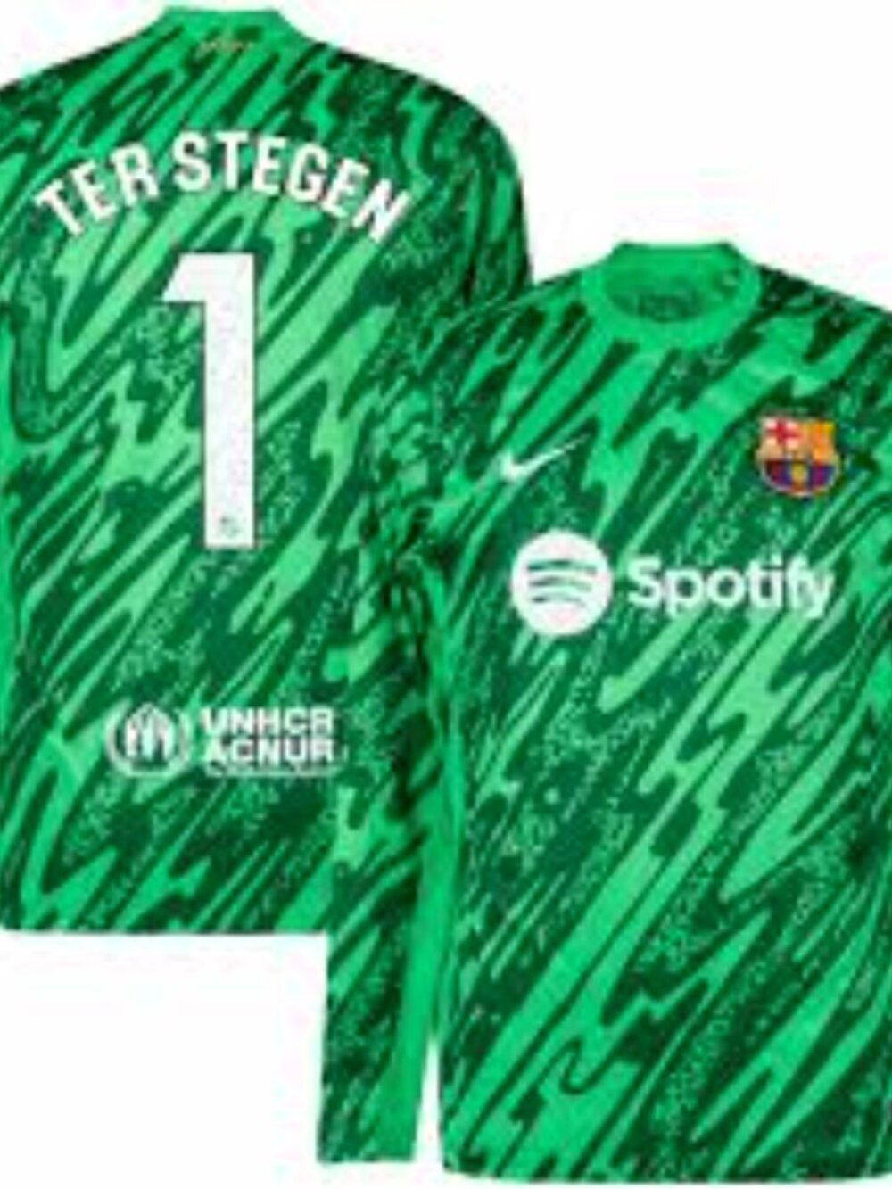 Nike Barcelona GK Ter Stegen 1 Jersey (Green) 2024-2025 Youth SM